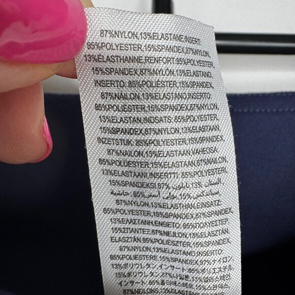 Zumba We Ar Marvelous Colorblock Navy‎ Leggings Neon Yellow and Orange Sz M - Picture 10 of 10